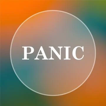 Panic icon. Internet button on colored  background.. Stock Illustration