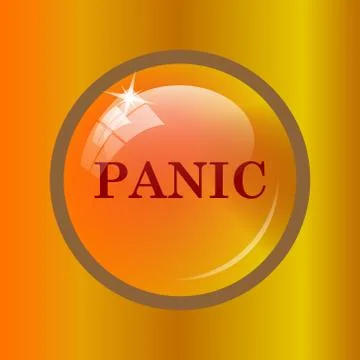 Panic icon. Internet button on colored background. . Stock Illustration