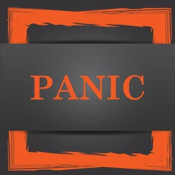 Panic icon. Internet button on grey background.. Illustrazione stock
