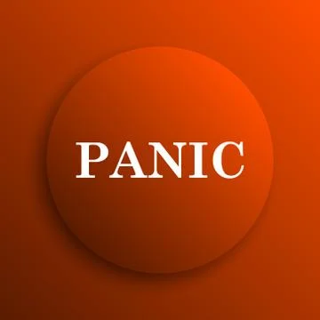 Panic icon. Internet button on orange background. Illustrazione stock