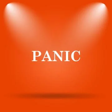 Panic icon. Internet button on orange background.. Stock Illustration