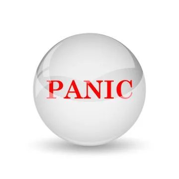Panic icon. internet button on white background.. Stock Illustration