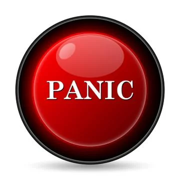 Panic icon. internet button on white background.. Illustrazione stock
