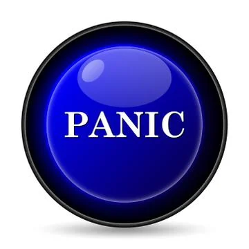 Panic icon. internet button on white background.. Illustrazione stock