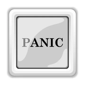 Panic icon. internet button on white background.. Illustrazione stock