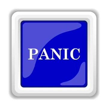 Panic icon. Internet button on white background.. Illustrazione stock