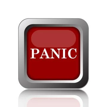 Panic icon. Internet button on white background. Illustrazione stock
