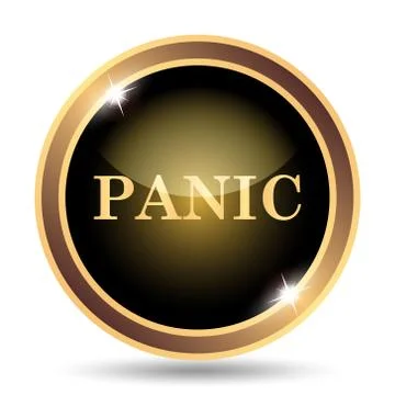 Panic icon. Internet button on white background.. Illustrazione stock