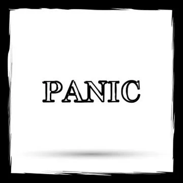Panic icon. Internet button on white background. Outline design imitating pai Stock Illustration