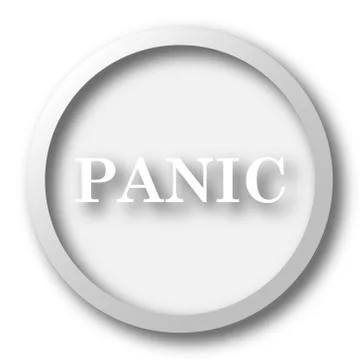 Panic icon. Internet button on white background.. Illustrazione stock