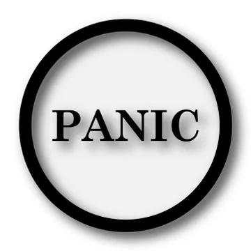 Panic icon. Internet button on white background.. Illustrazione stock