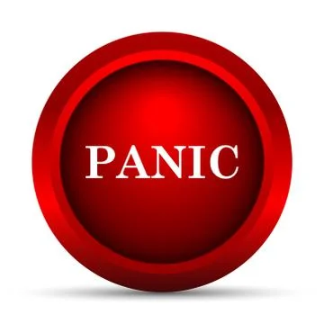 Panic icon. Internet button on white background.. Illustrazione stock