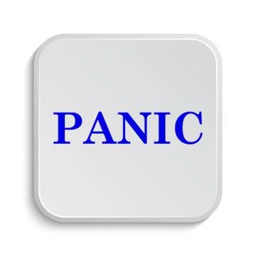 Panic icon. Internet button on white background.. Illustrazione stock