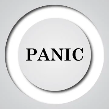 Panic icon. Internet button on white background.. Illustrazione stock