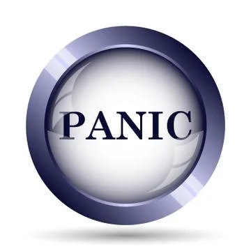 Panic icon. Internet button on white background.. Illustrazione stock