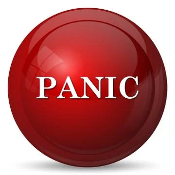 Panic icon. Internet button on white background.. Illustrazione stock