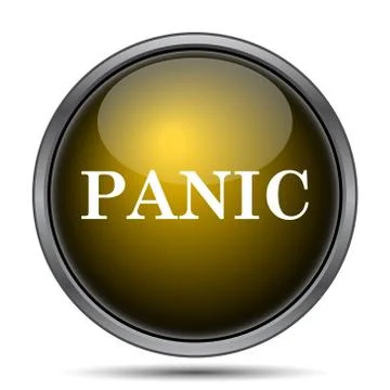 Panic icon. Internet button on white background.. Illustrazione stock