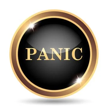 Panic icon. Internet button on white background.. Illustrazione stock
