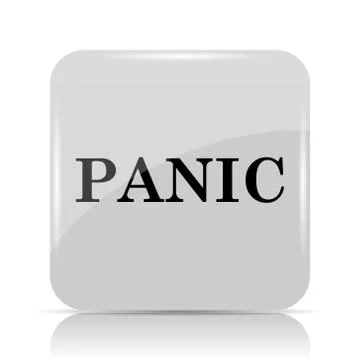 Panic icon. Internet button on white background.. Illustrazione stock