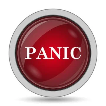Panic icon. Internet button on white background.. Stock Illustration