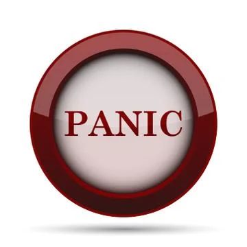 Panic icon. Internet button on white background. . Illustrazione stock