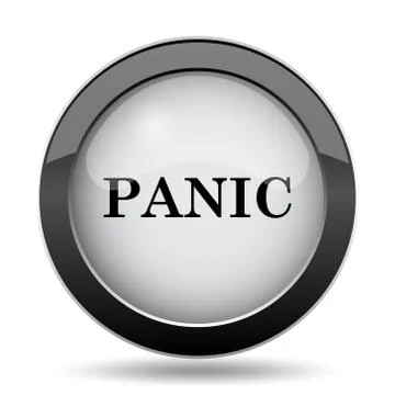 Panic icon. Internet button on white background.. Illustrazione stock