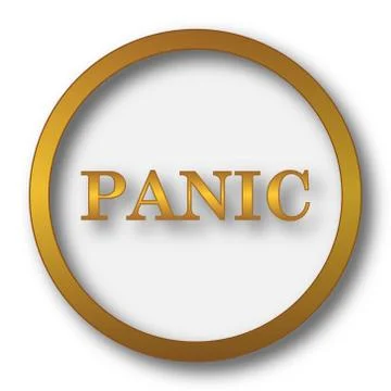 Panic icon. Internet button on white background.. Illustrazione stock