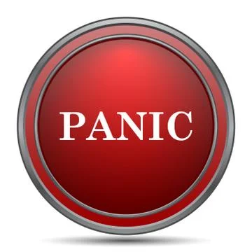 Panic icon. Internet button on white background.. Illustrazione stock