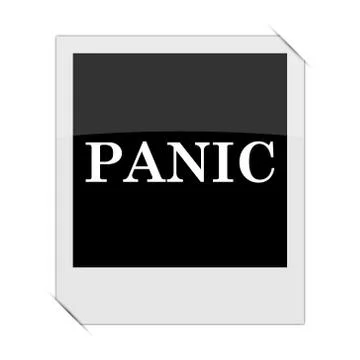 Panic icon within a photo on white background. Stock Illustration