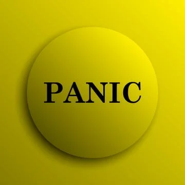 Panic icon. Yellow internet button.. Stock Illustration