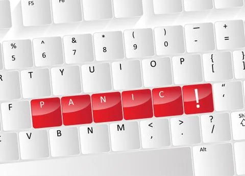 Panic keyboard concept 스톡 일러스트