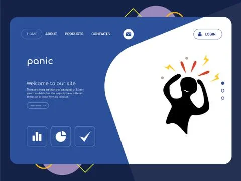 Panic Landing page website template design Free Stock Illustration