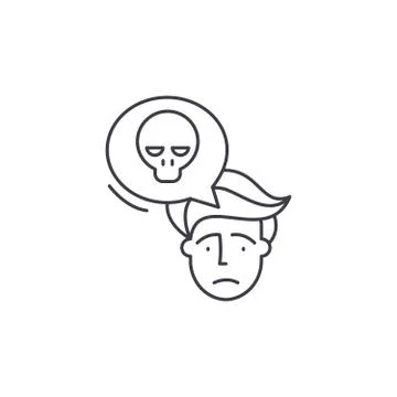 Panic line icon concept. Panic vector linear illustration, symbol, sign Stock Illustration