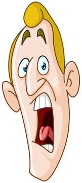 Panic man face Stock Illustration