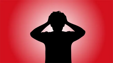 Panic man silhouette Stock-Footage 336468240