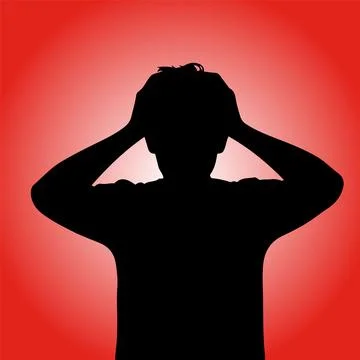 Panic man silhouette Stock Illustration