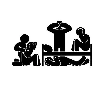 Panic! People are afraid. Vector illustration Stock Illustration
