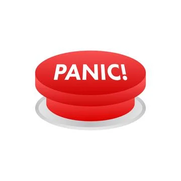 Panic push button, great design for any purposes. Flat design. Vector Stock Illustration