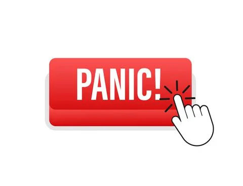 Panic push button, great design for any purposes. Flat design. Vector Stock Illustration