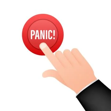 Panic push button, great design for any purposes. Flat design. Vector Stock Illustration