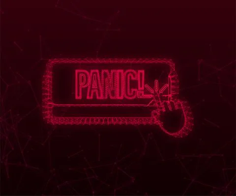 Panic push button, great design for any purposes. Plexus design. Vector Stock Illustration