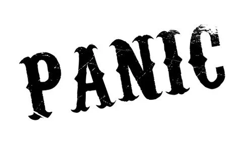 Panic rubber stamp Illustrazione stock