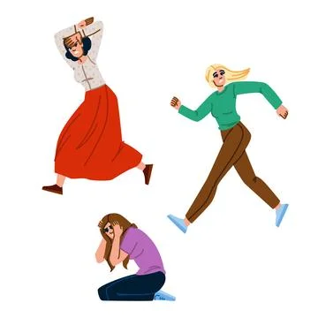 Panic scared woman vector Stock-Illustration