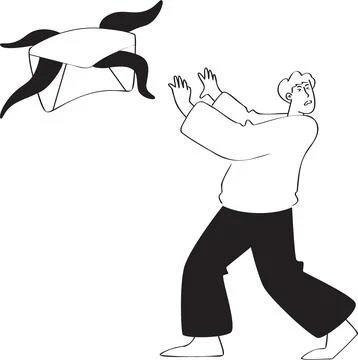 Panic Seeing Tentacles Coming Out of Spam Emails Illustration - Spam &amp; Threat Stock-Illustration