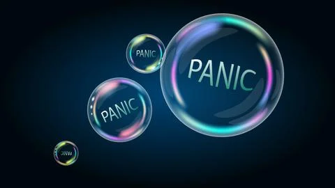 Panic in the soap bubble. The panic is overdone. Illustrazione stock