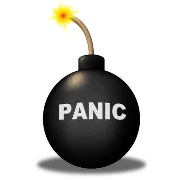 Panic warning indicating caution alert and apprehension Stock Illustration