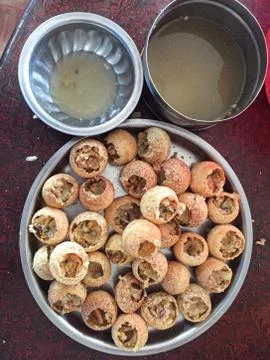 Panipuri or goalgopa Stock Photos