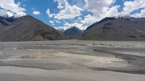 Panj River at Langar Stock Photos