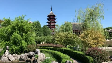Panmen pagoda in Suzhou Vídeo Stock 342631217