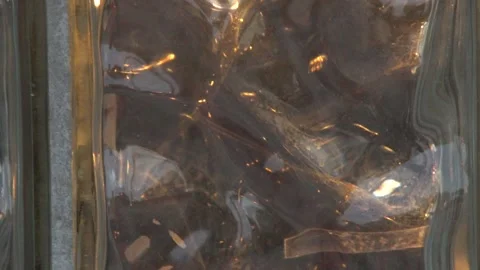 Panning Across Glass Cubes During Sunset 库存影片 166815580